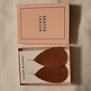 Nickel & Suede teardrop earrings